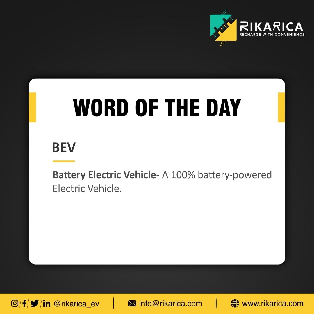 rikarica_ev's tweet photo. BEV is an important term for the electric Vehicle dictionary.
And now you know it.
Follow us to be updated with the latest Electric Vehicle changes and dictionary.
#dictionary #wordoftheday #evcharging #evchargingplatform #rikarica #electricvehicle https://t.co/eIy2fbMWc4