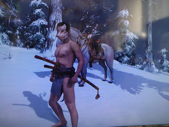 アップデートを購入したので久々にツシマを起動したら、この姿で半年以上放置してたらしくて仁くんへの申し訳なさが半端ない。 