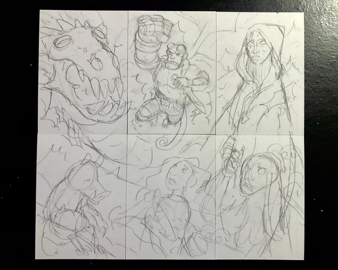 Starting another elaborate Hellboy related card set commission. 