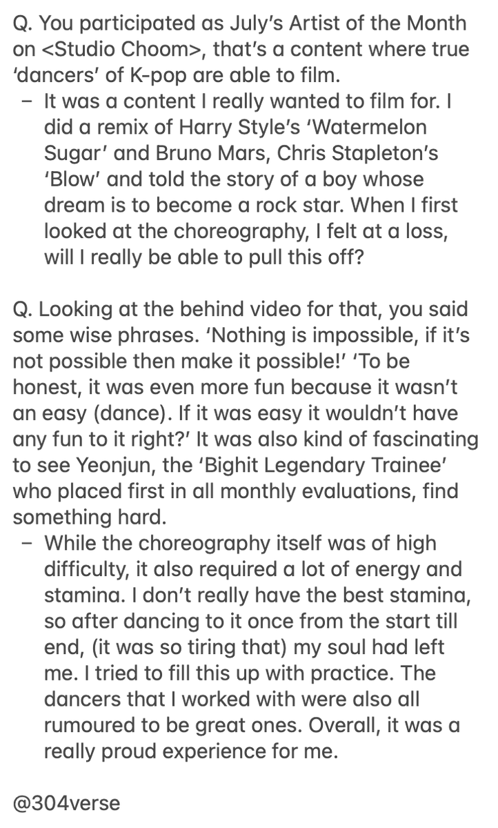 304verse's tweet photo. Yeonjun ELLE September Issue Interview (thread)✂️ 

🦊: When I first looked at the choreography, I felt at a loss, will I really be able to pull this off?

cr. dearbin_txt

@TXT_members @TXT_bighit #YEONJUN https://t.co/2yzo0erJPJ