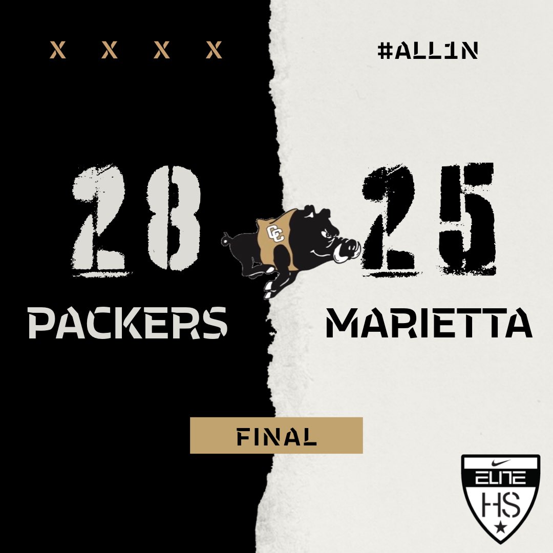 Share the W - Packers defeat the Marietta Blue Devils! #ALL1N
