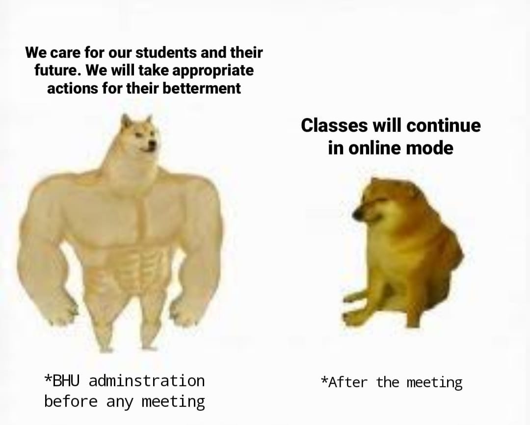 ModiOjashwi's tweet image. Even schools have reopened now.
Are college students only prone to Covid?🤔
#reopenbhu 
#ReopenBHU
@livevns @ANINewsUP  @ThePrintIndia @VCofficeBHU @bhupro
@dsw_bhu @JacBHU
@jagran_vns  @DeanScienceBHU
@ArtsBhu