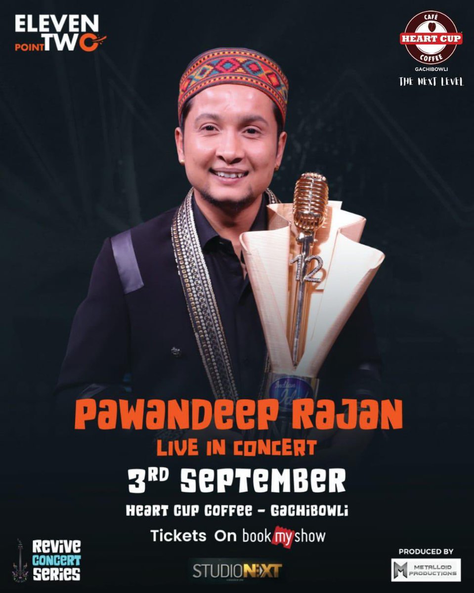 RajanPawandeep's tweet photo. Hi Everyone I'm really looking forward to my first concert in Hyderabad on 3rd September. Come join me for an entertaining evening where I'll perform some of my favorite tracks for all of you.
Looking fwd to seeing you all there.
Event By : @11point2india
Venue: @hccgachibowli https://t.co/XKHXM7ytjG