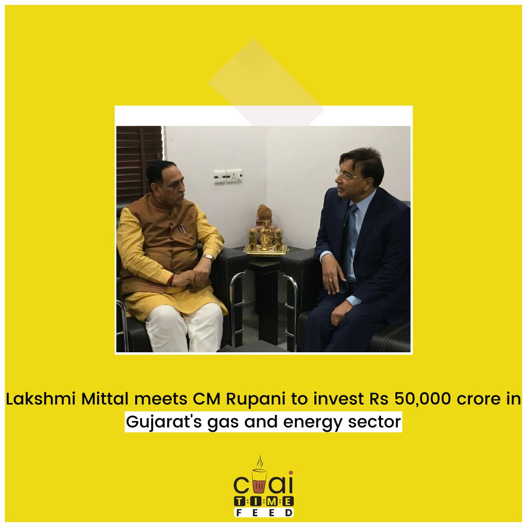 ChaiTimeFeed's tweet photo. In the meeting with the Chief Minister, Lakshmi Mittal expressed his commitment to invest an additional Rs 50,000 crore for the expansion of his unit near the Hazira plant in Surat.
#lakshmimittal #chairman #ceo #arcerolmittal #steelmakingcompany #influentialperson #businessman https://t.co/bmOzWdqtYh