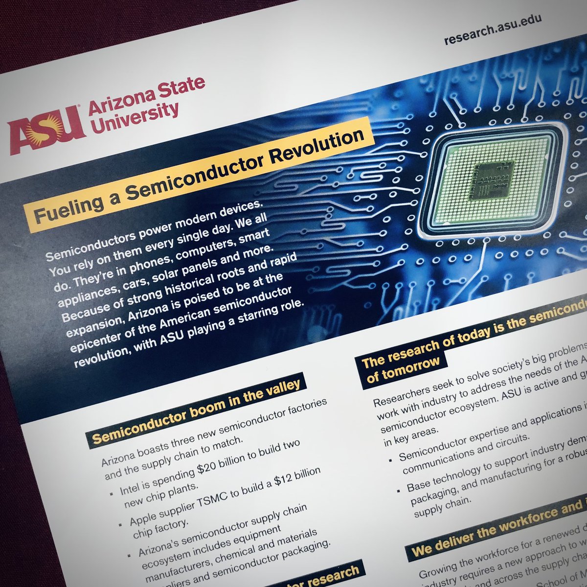 doc_younkin's tweet photo. Really enjoyed the people, thought-leadership, and compelling ideas on display at today’s 2021 ASU Congressional Conference on Microelectronics.  Thrilled to participate in person even though I now have a red eye home.🥲 #semi #innovation #ASU #sundevils https://t.co/kooheIcoOt