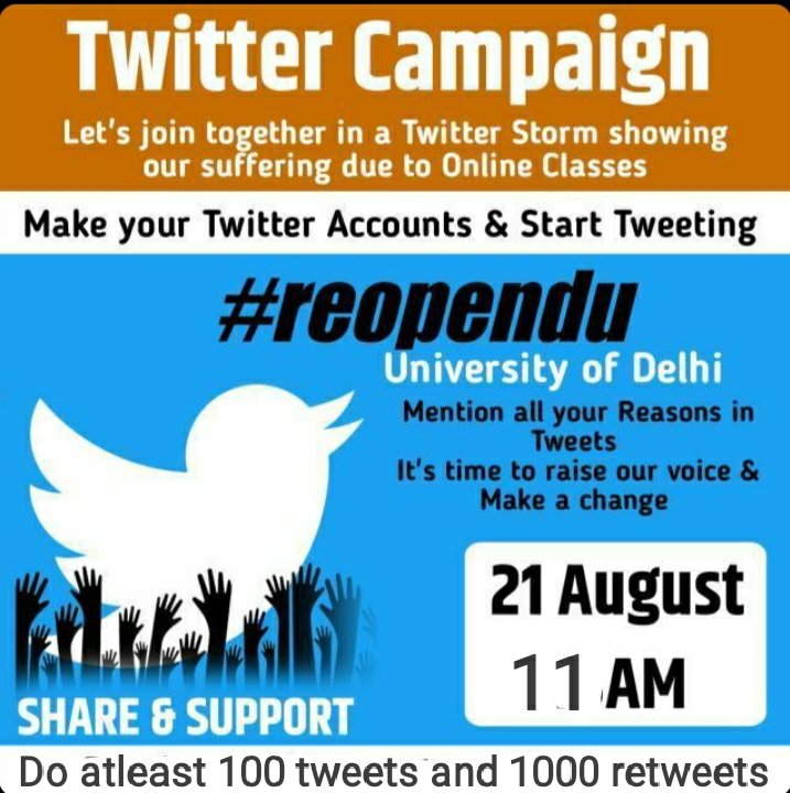 Tarunya01245709's tweet photo. #reopendu campuses asap...!! https://t.co/ulDXR2NbK6