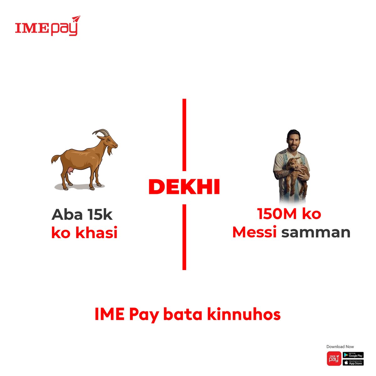 NpCopywriters's tweet image. Chahe Goat ko hos,
Athwa GOAT ko hos,

Karobar @imepay_official batai garnuhos.

Day 1 of #30DaysCopywritingChallenge #NepaliCopywriters