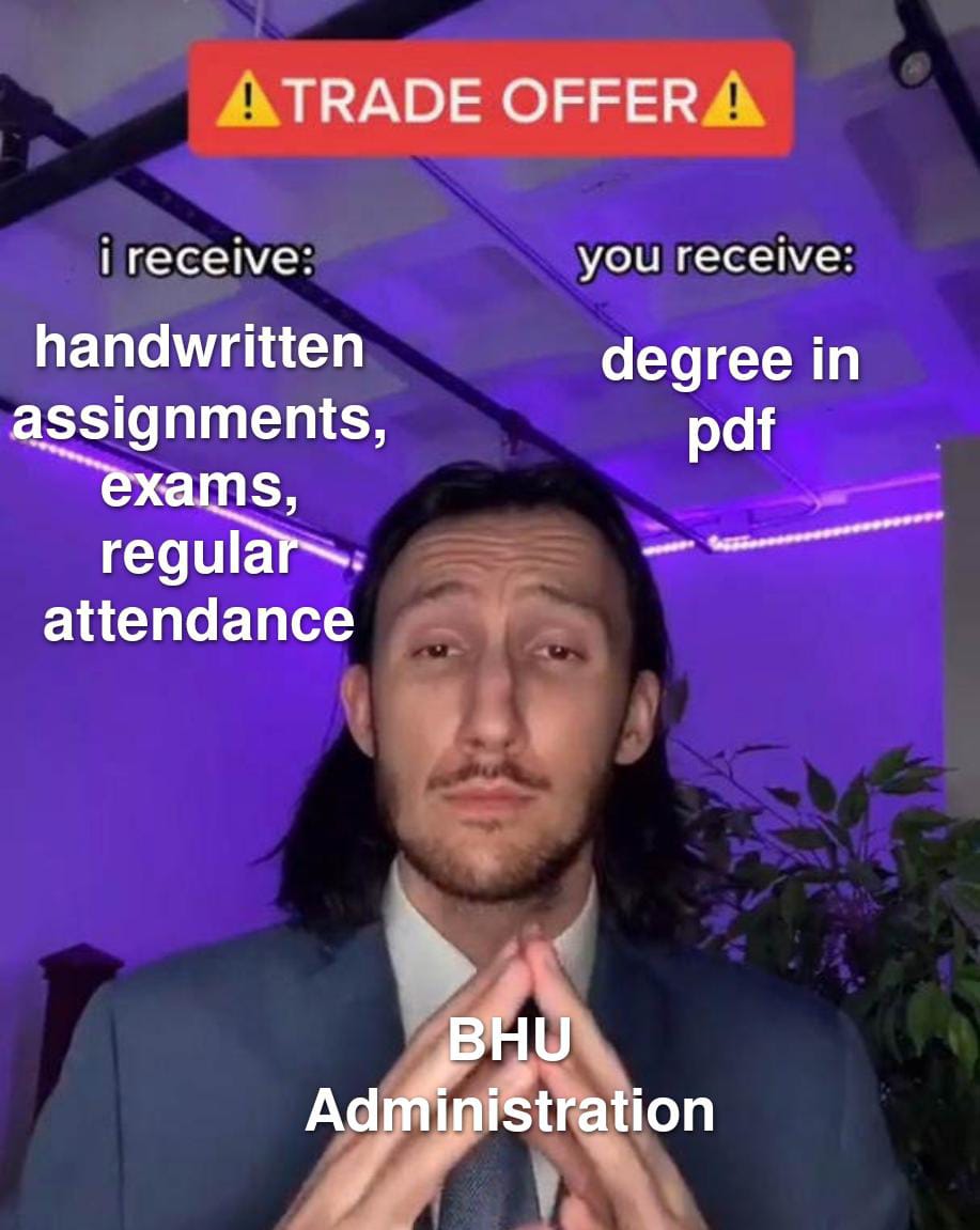 ModiOjashwi's tweet image. This is sick!
#reopenbhu 
#ReopenBHU
@livevns @ANINewsUP  @ThePrintIndia @VCofficeBHU @bhupro
@dsw_bhu @JacBHU
@jagran_vns  @DeanScienceBHU
@ArtsBhu