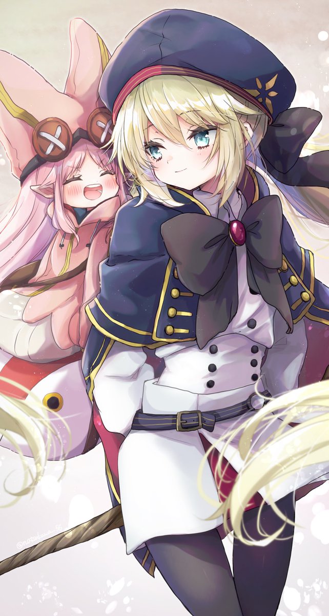 artoria caster (fate) ,artoria caster (second ascension) (fate) ,artoria pendragon (fate) multiple girls 2girls buttons hat blonde hair long hair pink hair  illustration images