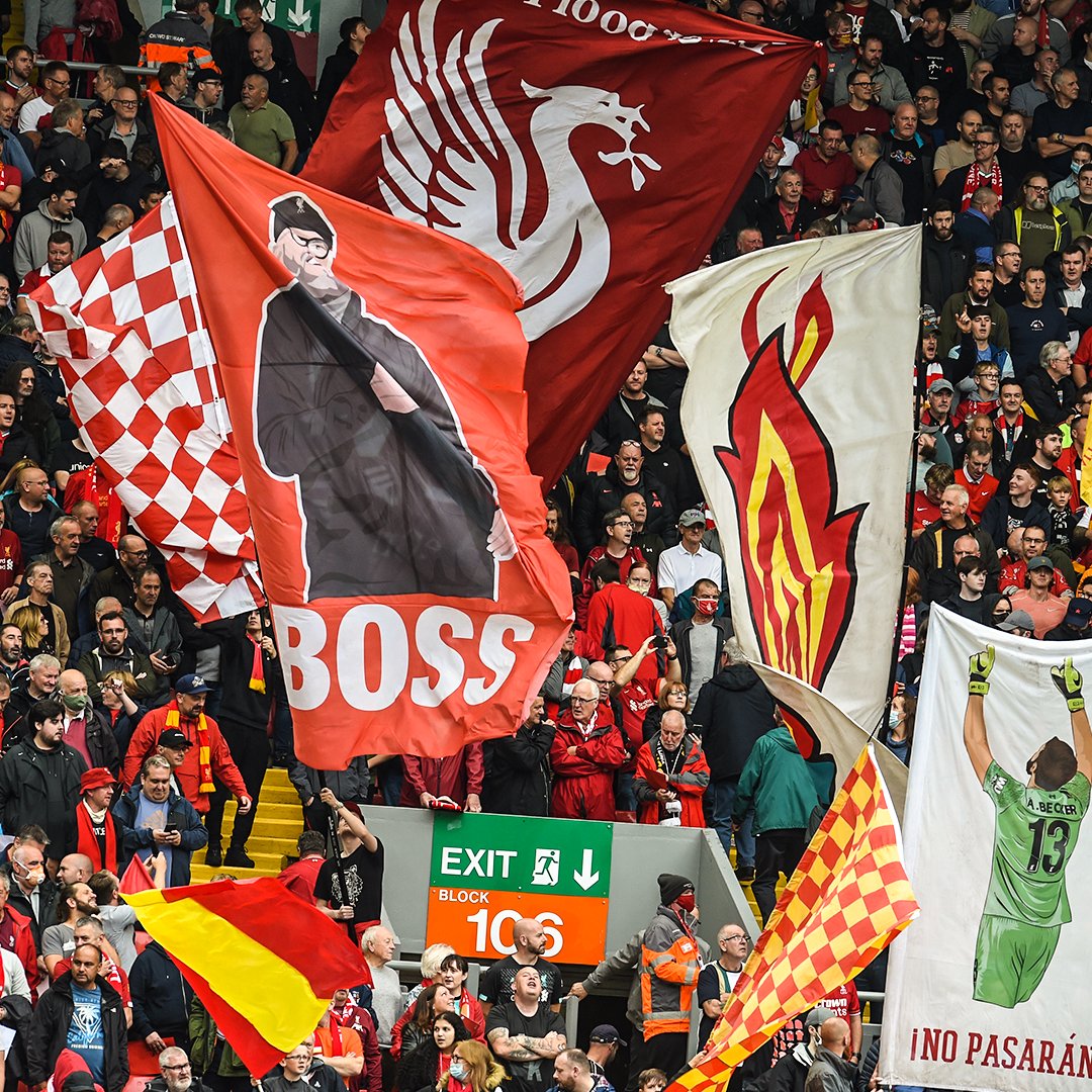 brfootball's tweet photo. Anfield is full of fans for a Premier League game ❤️ https://t.co/9BQOeKEscQ