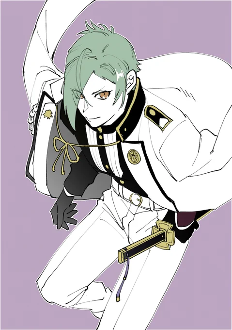 いつの話だよって感じなのですが…指定キャラに推し服を着せるやつラストの膝丸です 膝丸は元の服で完成されすぎてて強いて言うなら兄者の服着せたいってなって兄者の服です 