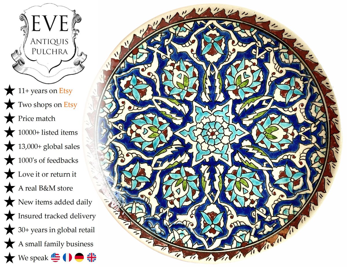 EVEofEurope's tweet photo. New stock: #VintageTurkish #AquaBlue Plate Serving Bowl Dish Decor Design Terracotta Clay c1980-90's https://t.co/wO9ZgRxqrj #arabiandecor #tablecentrepiece #colourblast We always have a selection of Arabian themed pottery in store #EVE https://t.co/dl9YL0tOuB