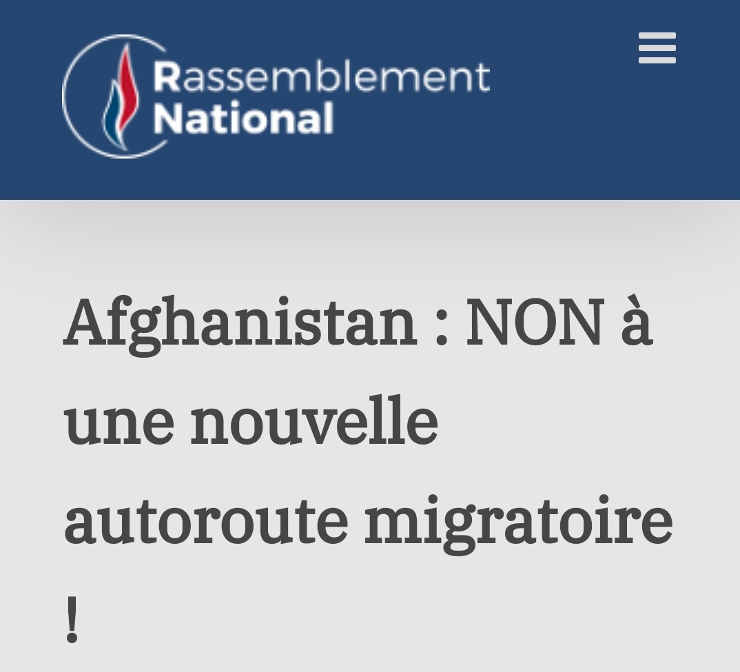 #BonjourMaFrance
🇨🇵Petition a signer et partager🇨🇵
rassemblementnational.fr/afghanistan-no…
Moi c'est fait et vous ?
#Afghanistan