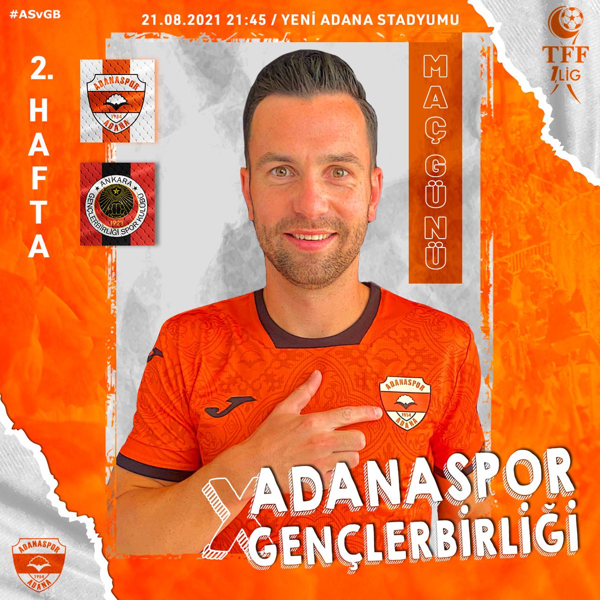 🔥 Maç Günü!
🆚 <a href="/kirmizikara/">Natura Dünyası Gençlerbirliği</a> 
🏟 Yeni Adana Stadyumu 
🕙 21:45
📲 #Bizhazırız #AGRESİF ⬜️🟧