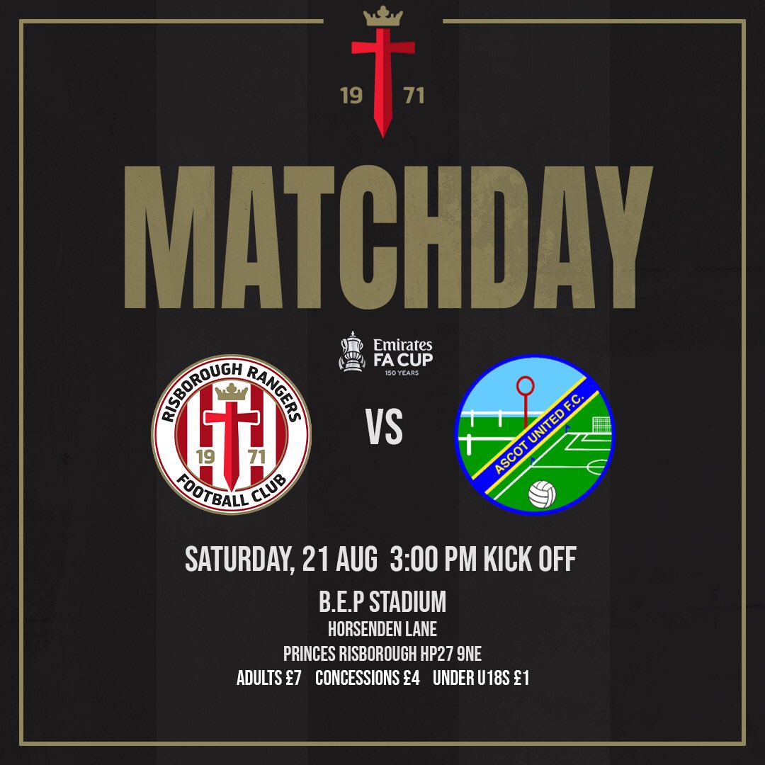 RRFC_1971's tweet photo. 🏆 It’s @EmiratesFACup day!
One not to be missed.
@RRFC_1971 v @AscotUnitedFC
@FACupFactfile @ComCoFL @fiberkshire
#risasc #club4all #marchtothearch https://t.co/sILqOnzV4Q