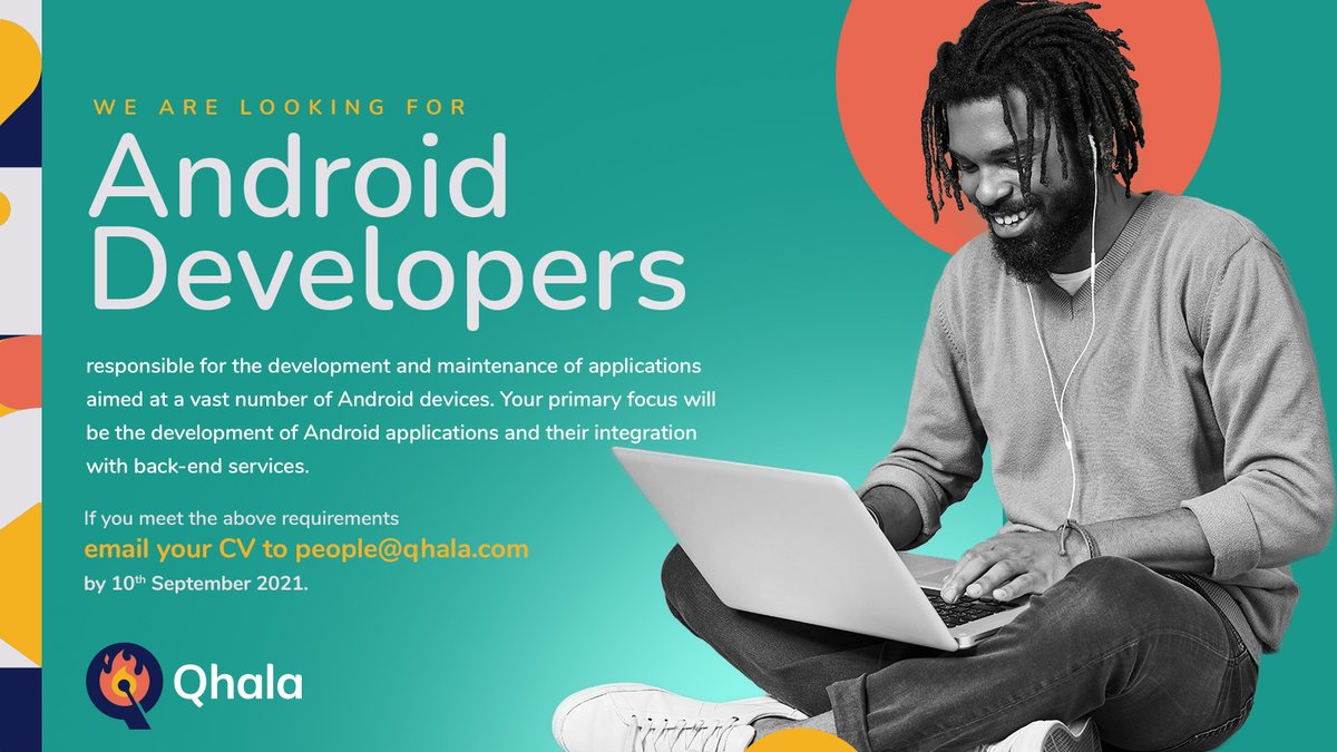QhalaHQ's tweet photo. We are looking for Android Developers to join our team. 

JD : https://t.co/WrpJdfBtlb

#JobsAtQhala https://t.co/gFladB0Zov