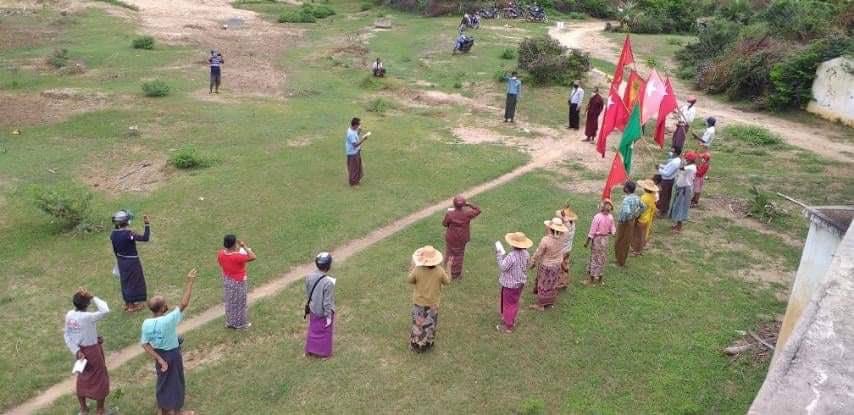 OhnLay4's tweet image. Butalin residents rallied &amp;amp; demonstrated against dictatorship, reciting anti-regime protest chants loud &amp;amp; clear for all to hear. RECOGNIZE NUG TO SAVE DEMOCRACY #Aug21Coup  #WhatsHappeningInMyanmar