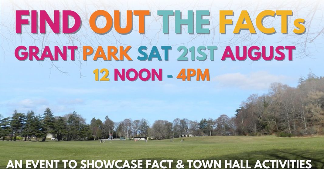 ForresLocal's tweet image. In Grant Park today, you can Find Out the FACTs...

A family fun event where can enjoy dancing, drumming, piping and a picnic (if you take one).

Noon to 4pm
#VisitForres
#ForresLovesLocal
@Forres_Area

More info: forreslocal.com/event/find-out…