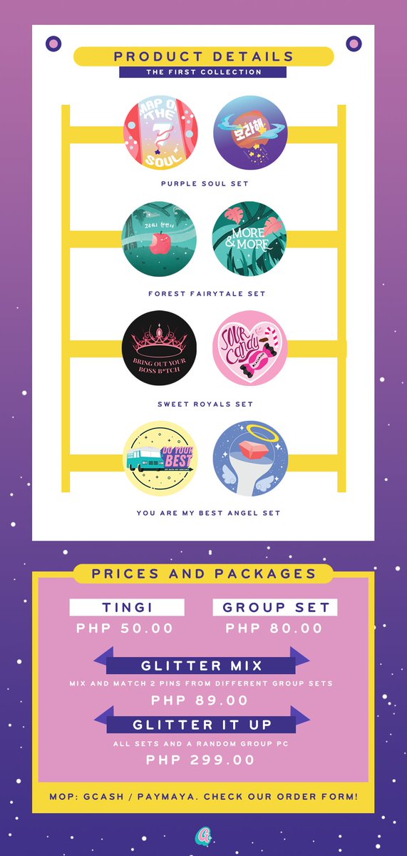 glitterattic's tweet photo. [ WTS LFB ] Pre-Order

✦ from the attic ✦

in honor of our 1st anniv, 2nd batch of pre-orders for our first two collections are now open ♡

✨ P50-P399
✨ DOO: 09/04/21
✨ DOP: 09/06/21

✨ form: https://t.co/yR4sZobnFw

→ promo + more info in thread! https://t.co/W1mnuu6SPM