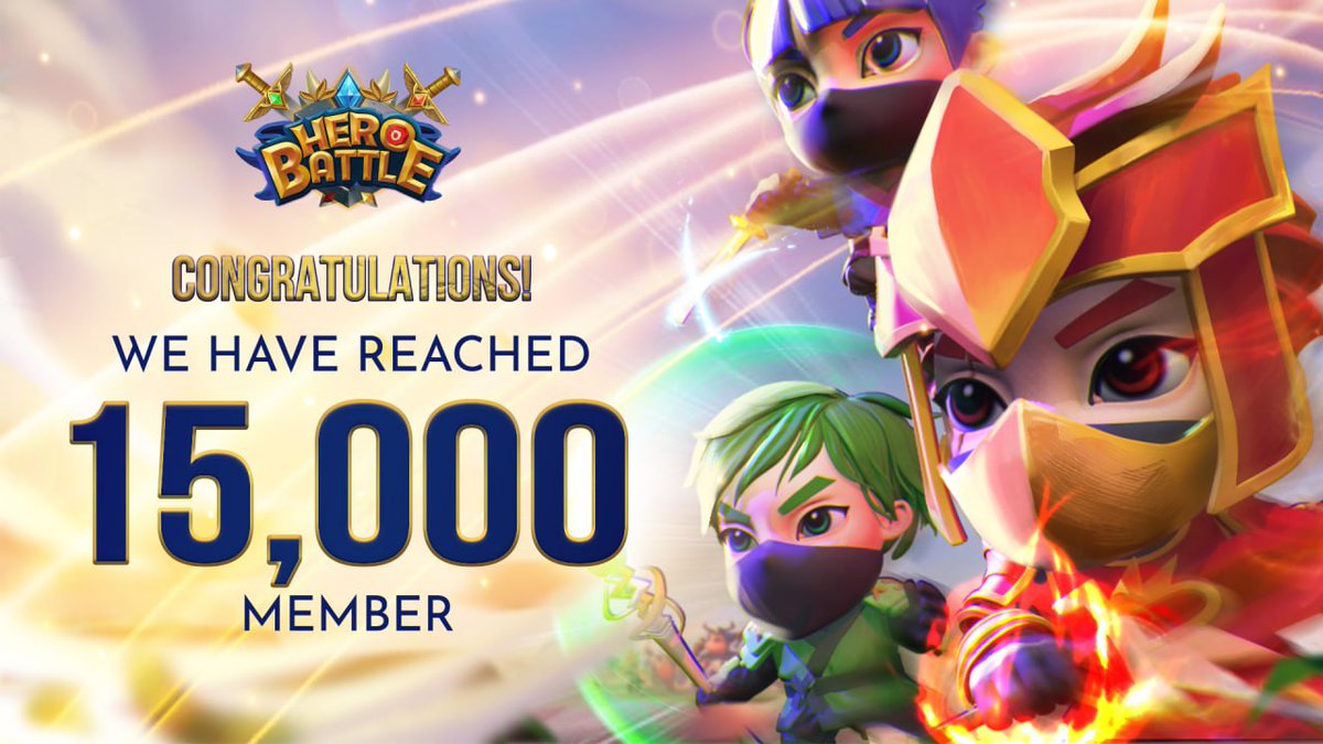 💯Hero Battle is now having 15,000 Heroes 📣

⚜️Congratulations to the Hero Battle community on reaching 15,000 members. 

👉Join and spread Information about Hero Battle: 
t.me/HeroBattleBSC