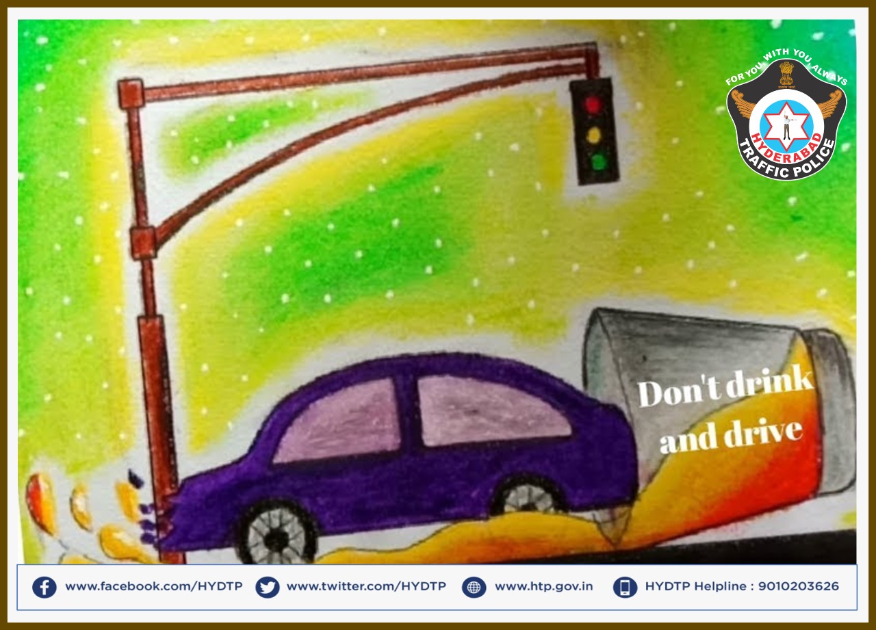 Road safety competition winning poster. | Road safety poster, Poster drawing,  Drawing competition