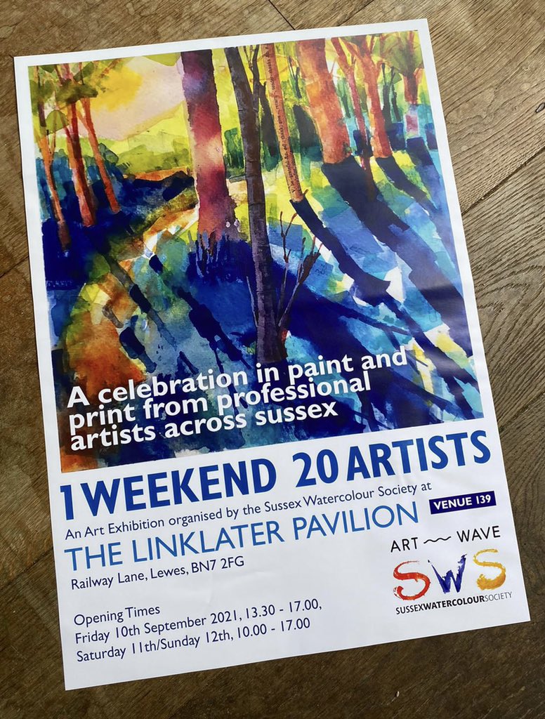 1971SWS's tweet image. Dates correction! The Sussex Watercolour Society’s exhibition at the Linklater Pavilion in Lewes is on the 10th/11th &amp;amp; 12th September as states in this poster! #sussexwatercoloursociety #watercolourartists #linklaterpavilion  #watercolourpainting