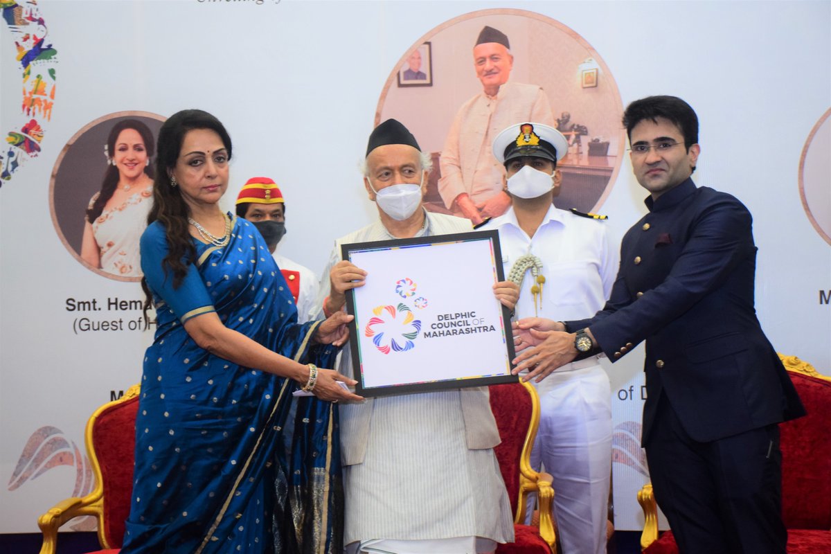 राज्यपाल भगतसिंह कोश्यारी यांनी डेल्फिक कौन्सिलच्या महाराष्ट्र शाखेच्या बोधचिन्हाचे (लोगो) राजभवन येथे अनावरण केले.