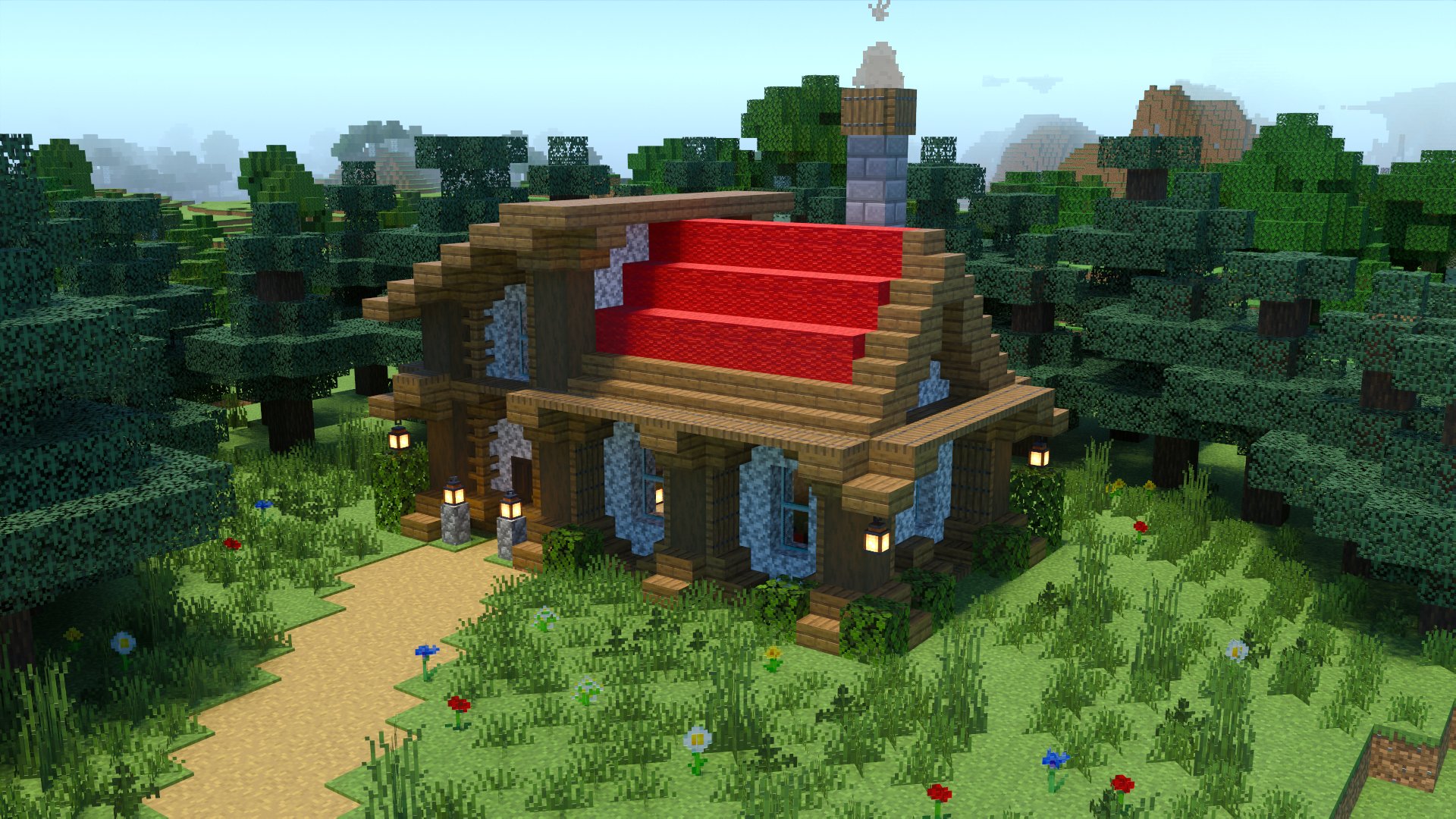 Uzivatel こぐまぷろ Kogumapro Na Twitteru 今日は洋風の赤い屋根の家を作ってみました マイクラ Minecraft建築コミュ マインクラフト Minecraft バニラ建築学部 T Co Brw68hvcfv Twitter