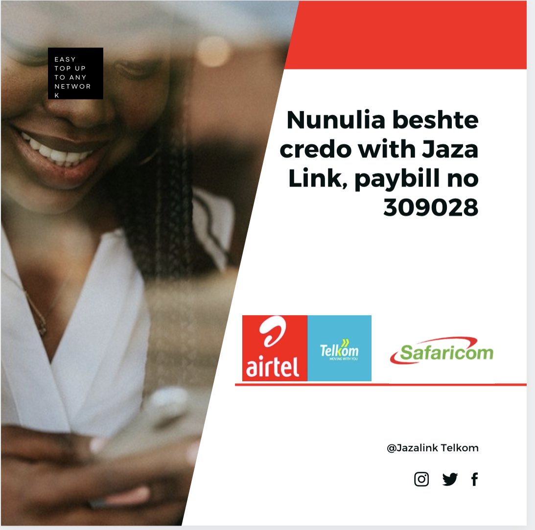 Jazalink1's tweet photo. Usiache beshte ashinde akireverse credo kila time. Save your fellow comrade. Top up his line with our paybill number and enjoy credo bila stress. 

#RailaHandcuffExposed #AkiKikuyus #IendeChainChain #credo #HolyBloodOfRedemption https://t.co/Spo8qEnnkd