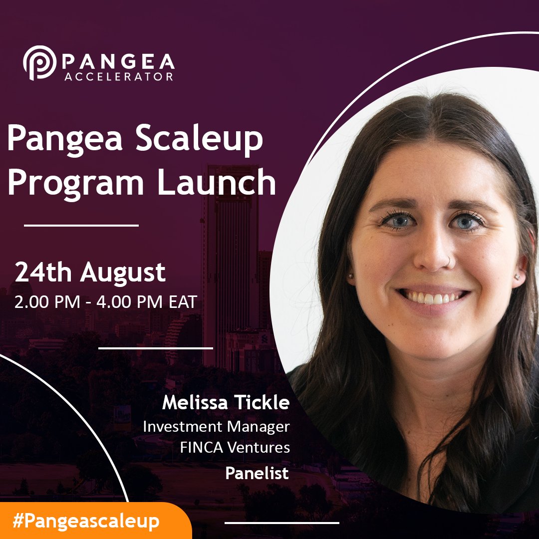We are excited to have Melissa Tickle, Investment Manager at FINCA Ventures as another of our panelists at our ScaleUp Program Launch. 

Be sure to join to learn more about investment opportunities in Africa!
Register here: bit.ly/2TRGRpU 

#PangeaScaleUp #investment