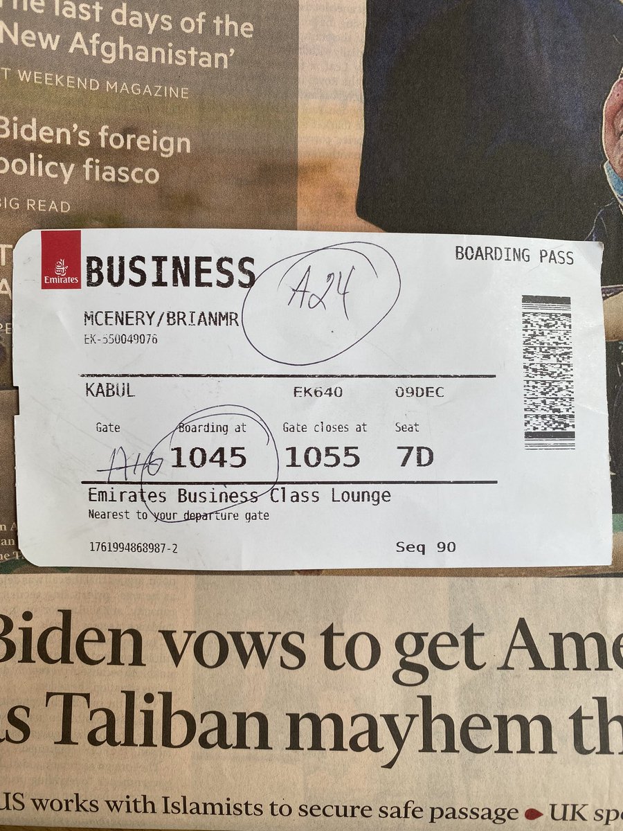 I found this boarding pass in@my car earlier today - its sad to think I may never get the chance to return