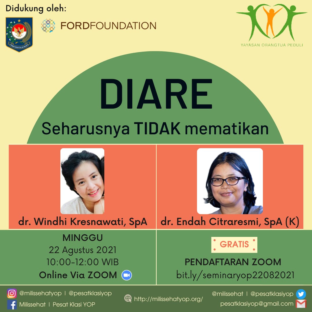 Masih ragu kenapa oralit menjadi salah satu tata laksana utama dalam penanganan diare?

Berarti Anda WAJIB ikut seminar ini besok pagi. 
Jangan sampai ketinggalan ya 😊