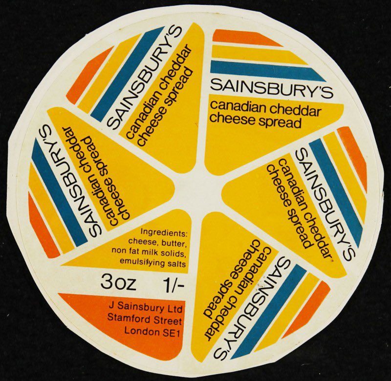 PlumpAndSpry's tweet photo. Ever needed to see vintage cheese packaging or cat food tins from 1975?
Neither. 
Still, fellow type and design nerds will absolutely L-O-V-E this archive from @sainsburyarch 
Amazing work. 👏👏👏

https://t.co/PRD4d6SRq1 https://t.co/loqzCXiyXv