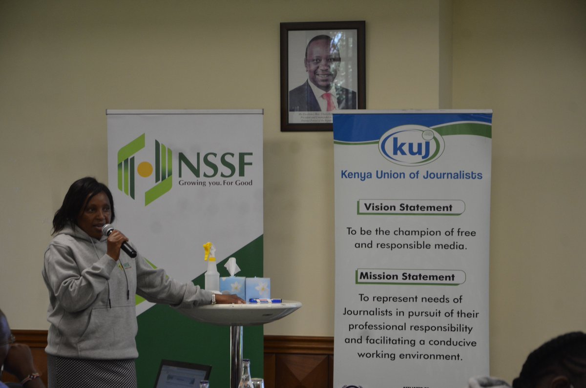 NSSF_ke's tweet photo. NSSF's Finance Manager Marietta Mutinda speaking on the contribution trends and how the Fund declares interest rates.
#SocialSecurityWeek
#LeaveNoOneBehind https://t.co/kPYZDu5BuF