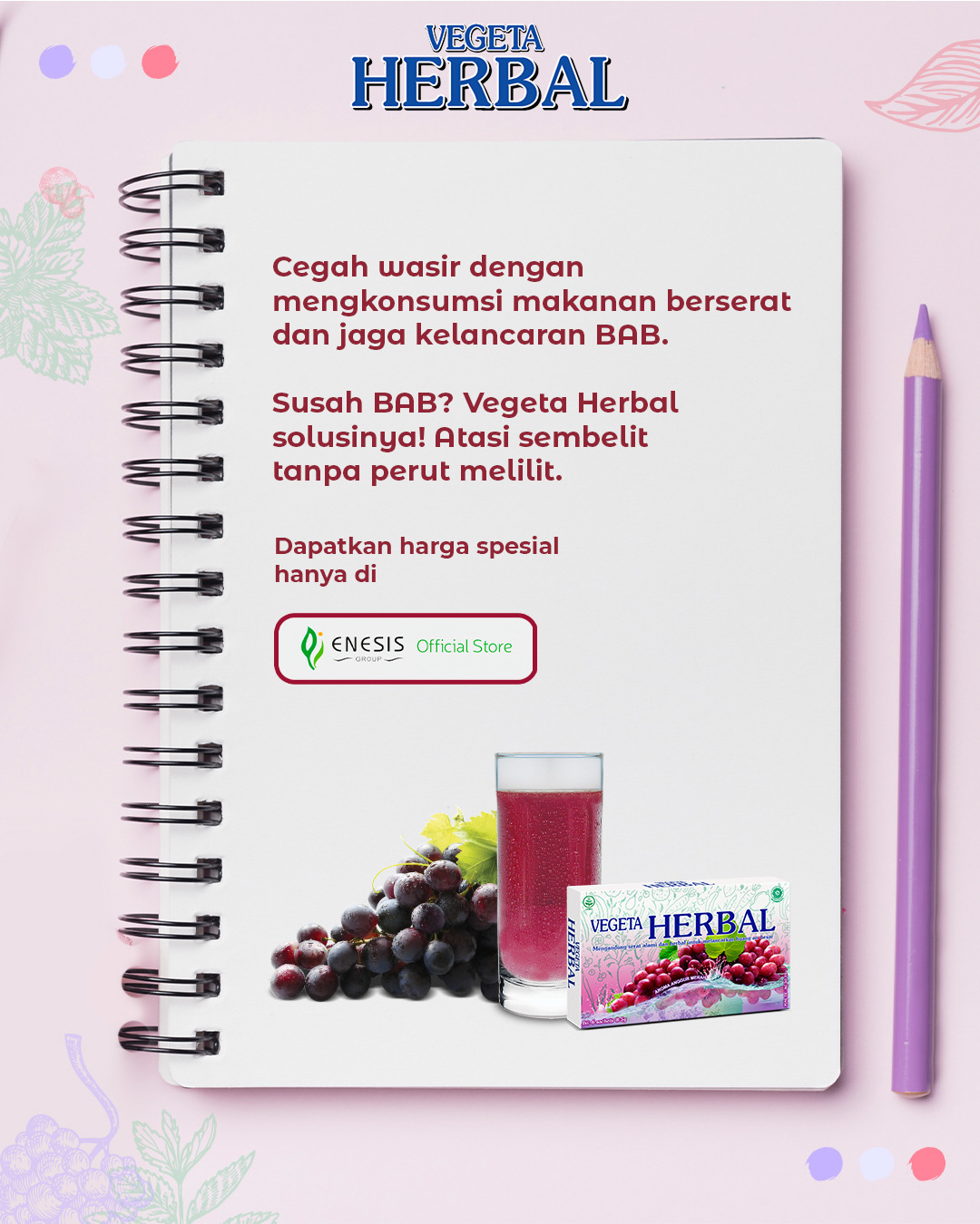 Vegeta herbal untuk sembelit