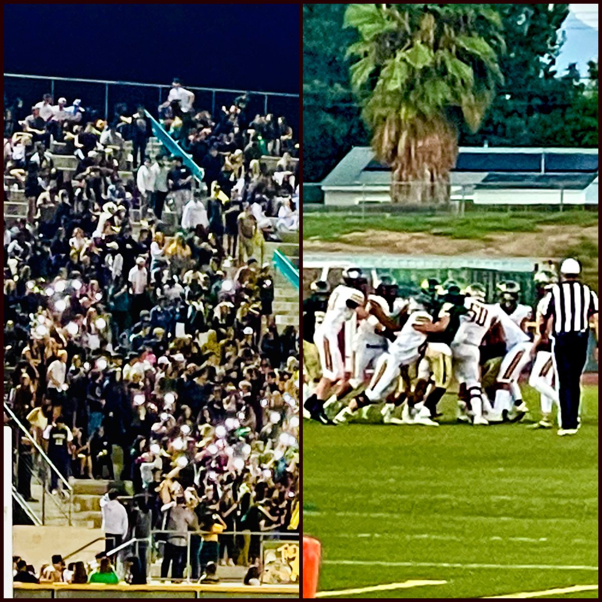 Back in the swing with Varsity Football and our student section of fans. Royal 7: Moorpark 3. A great start to our season! <a href="/TheRoyalHS/">Royal High School</a> <a href="/AthleticsRoyal/">Royal Athletics</a> <a href="/Act4Royal/">Royal Activities</a>