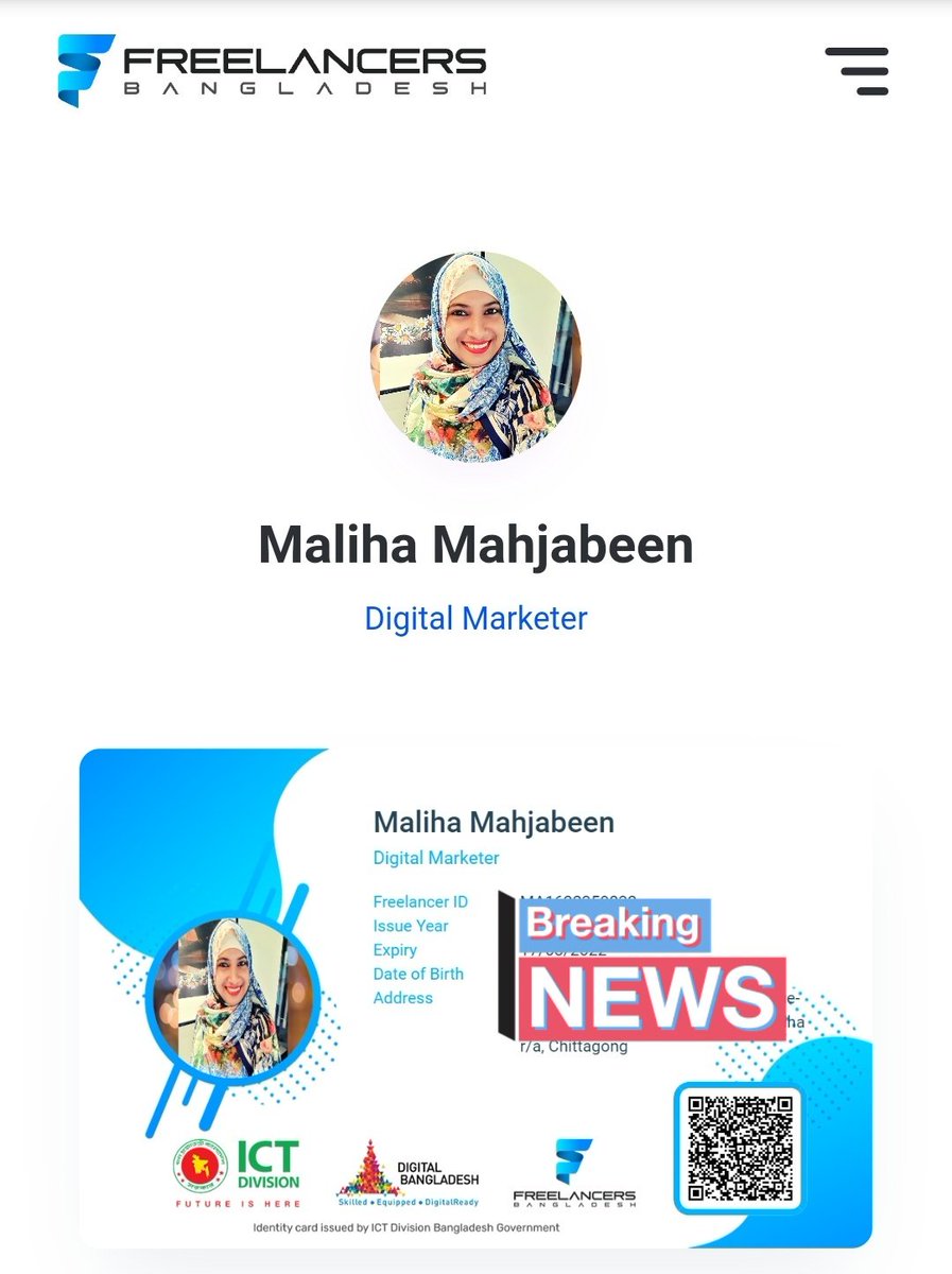 Mahjabeen__'s tweet photo. Finally I have some evidence that what is my Profession!
#Freelancer #Freelancer #IDcard #Identity #WomenPower #100DaysOfCode #Learningandearning #DigitalTransformation #ICTdivision
LIFE GOES ON Second Life #CampusLeadersRevolution2021 #TipsToSecureFuture https://t.co/8z0mzeecDe