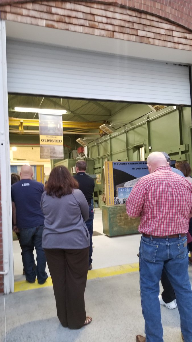 KatieKoch_AWWA's tweet photo. What a fun night with @IMS_AWWA at the Olmsted Historic Hydroelectric plant!! Don't let the gorgeous setting fool you, there was still plenty of #sectionsharing going on during dinner conversations. https://t.co/ueKMGjM6W1
