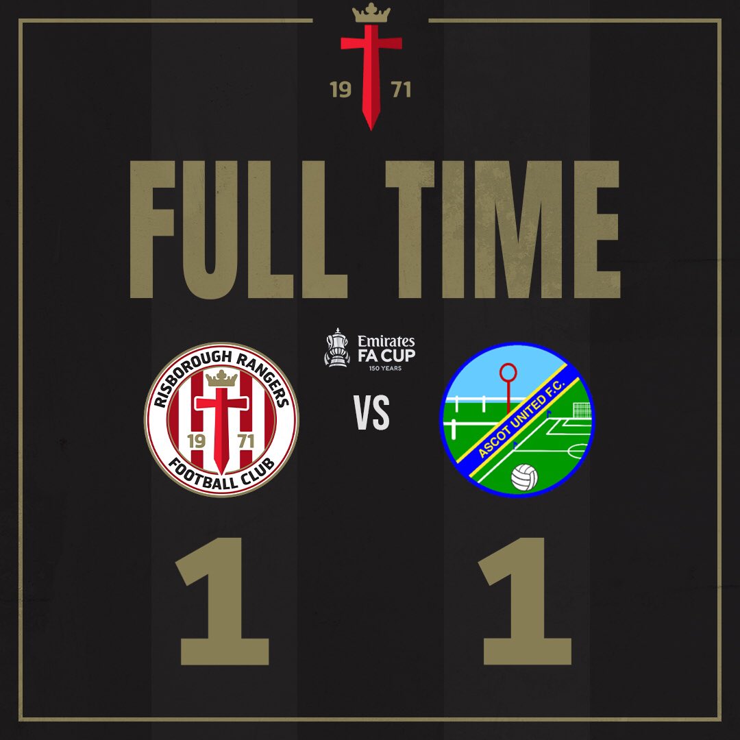 RRFC_1971's tweet photo. FULL TIME
@RRFC_1971 1 @AscotUnitedFC 1
10 man Rangers come from behind to draw. @haule_brian with the equaliser.
Att 175
Replay at Ascot, Tuesday evening 7.45pm
#risasc #club4all https://t.co/4TqntLZFsQ