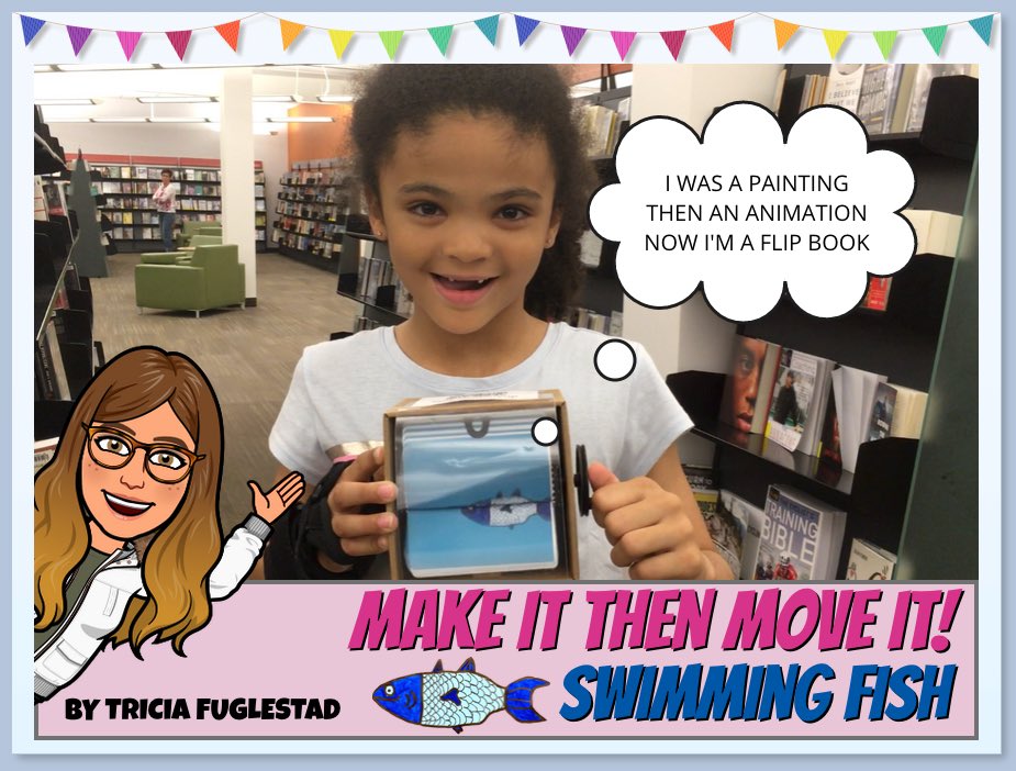 TriciaFuglestad's tweet image. I packaged up this lesson in a mini ebook &amp;amp; posted it to #tpt (link in Bio). It has videos, links, tutorials, resources, &amp;amp; examples for this #transdigital lesson
🎨 Make a fish painting
🦑 animate with @DoInkTweets 
📦 showcase it with @Flipbookit 

#edtech #makerspace #steam
