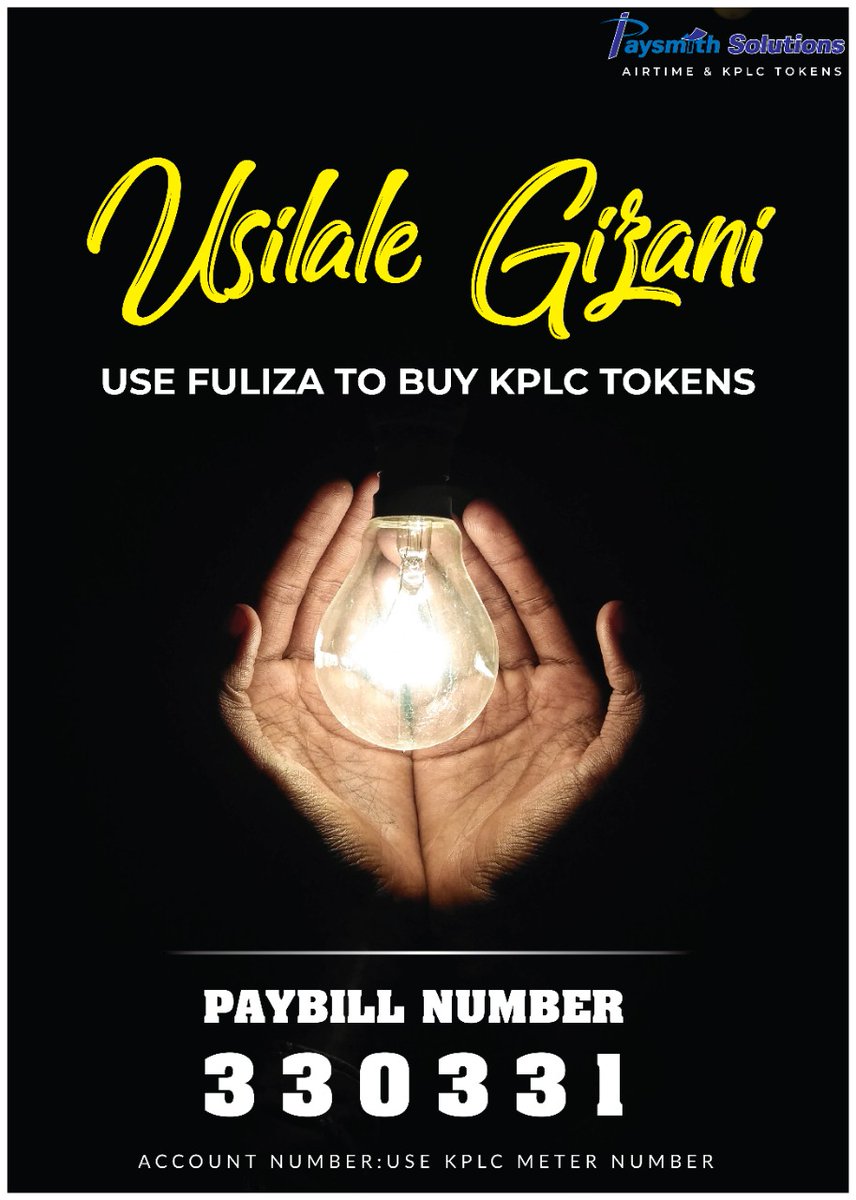bradjrr's tweet photo. Looking for a way to buy Airtime for other networks or KPLC prepaid tokens?
It's now easy! Conveniently buy Airtime and kplc Tokens using paybill 330331. 
Use @paysmith_ke easy steps
Go to Mpesa
Lipa Na M-pesa
Paybill. 330331
Ac no: your mobile no/meter number.

📞+254780888555 https://t.co/IchjF5oyEO