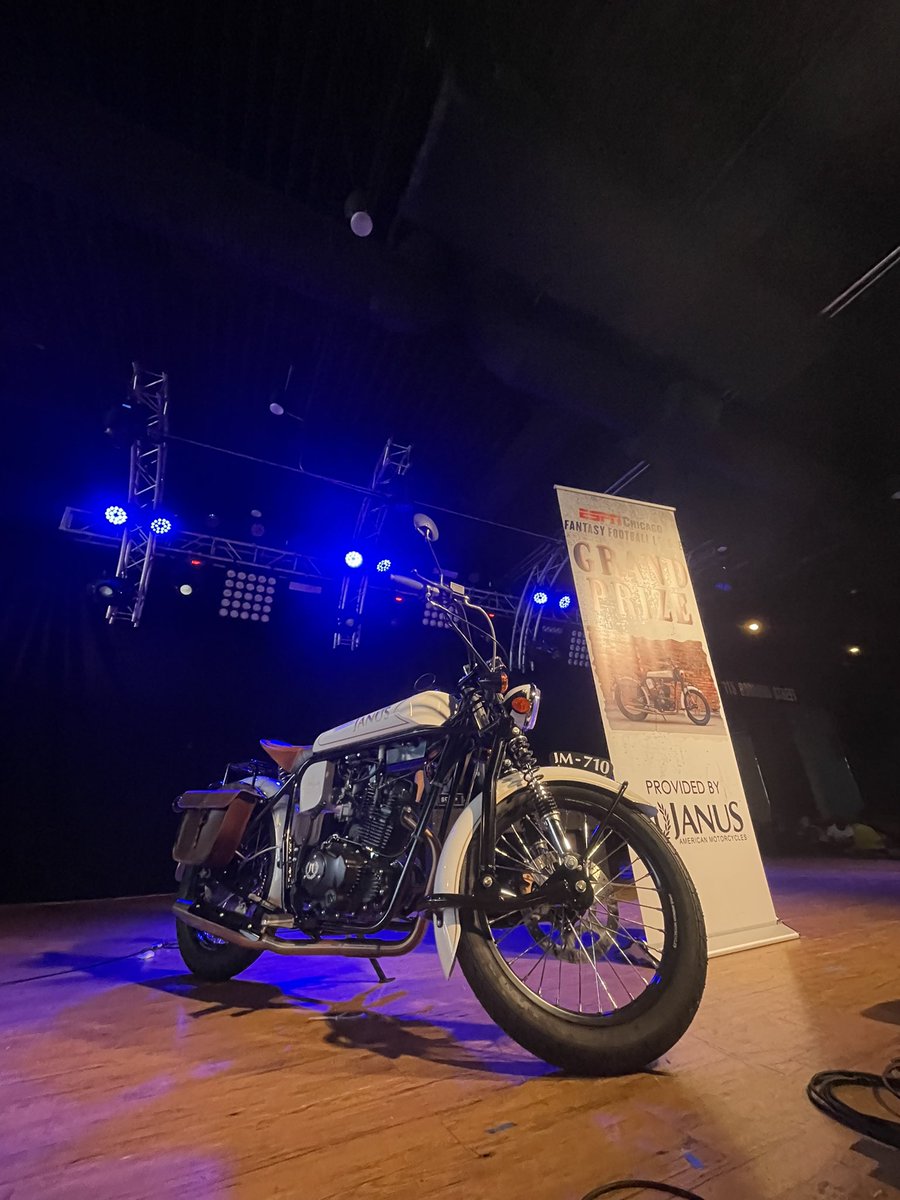 ESPN1000's tweet photo. Our grand prize for our Fantasy Football Championship, provided by @janusmotorcycle 🤩 #rideyourownroad #ecff https://t.co/a2rUx2ZD0e