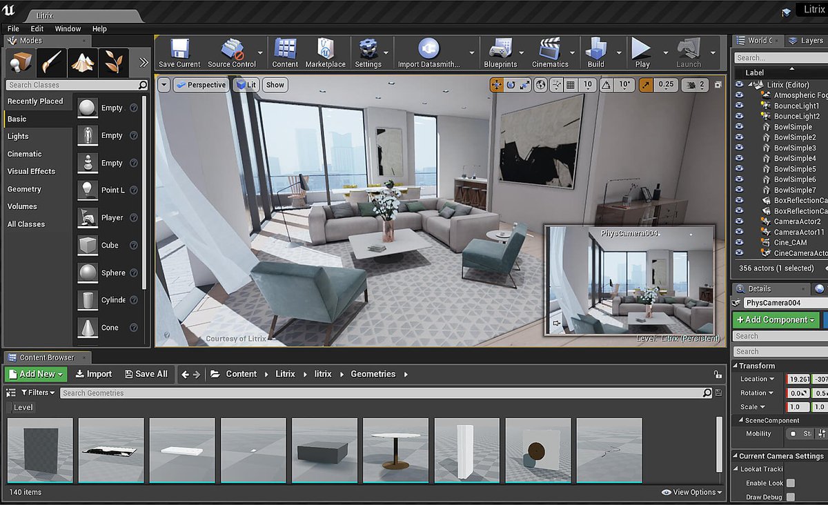 Unreal studio. Unreal 4 add scene component ui. litrix.