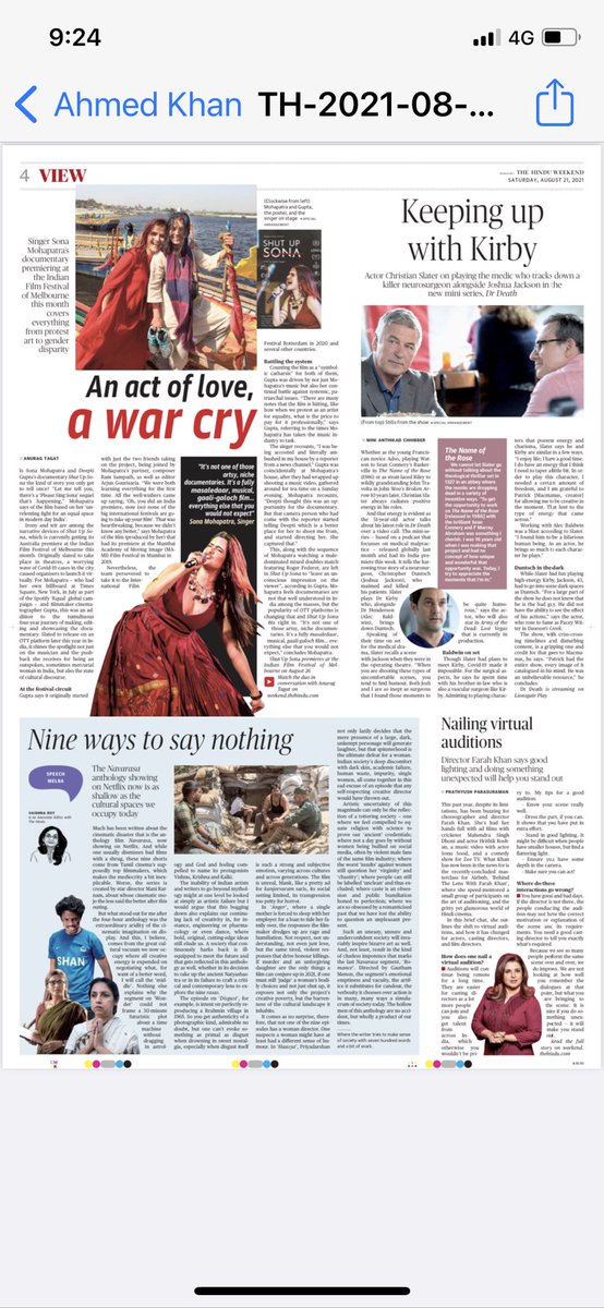In <a href="/the_hindu/">The Hindu</a> paper today, <a href="/DeeptiCam/">deepti gupta</a> &amp; me talking to <a href="/anuragtagat/">Anurag Tagat</a> about the journey of our film #ShutUpSona .