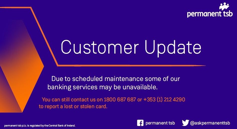 Ask Permanent Tsb Due To Scheduled Maintenance Our Open24 Website Mobile App Tpps And Some Online Card Transactions Will Be Unavailable From 22 00 00 00 Saturday 21st Aug Amp 06 00