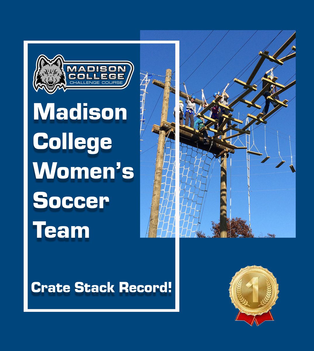 CourseMadison's tweet image. Congratulations to @packwosoccer on setting the Challenge Course crate stack record! Crate job!