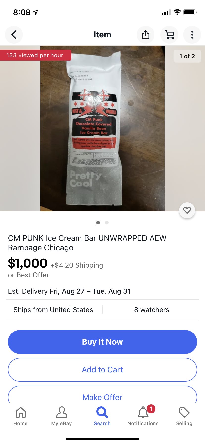 ron Rift Of Nodq Com People Are Putting Cm Punk Ice Cream Bar Wrappers From Aewrampage For Sale On Ebay Thanks To Badfeet3 T Co Igmpgi9umf Aew Twitter