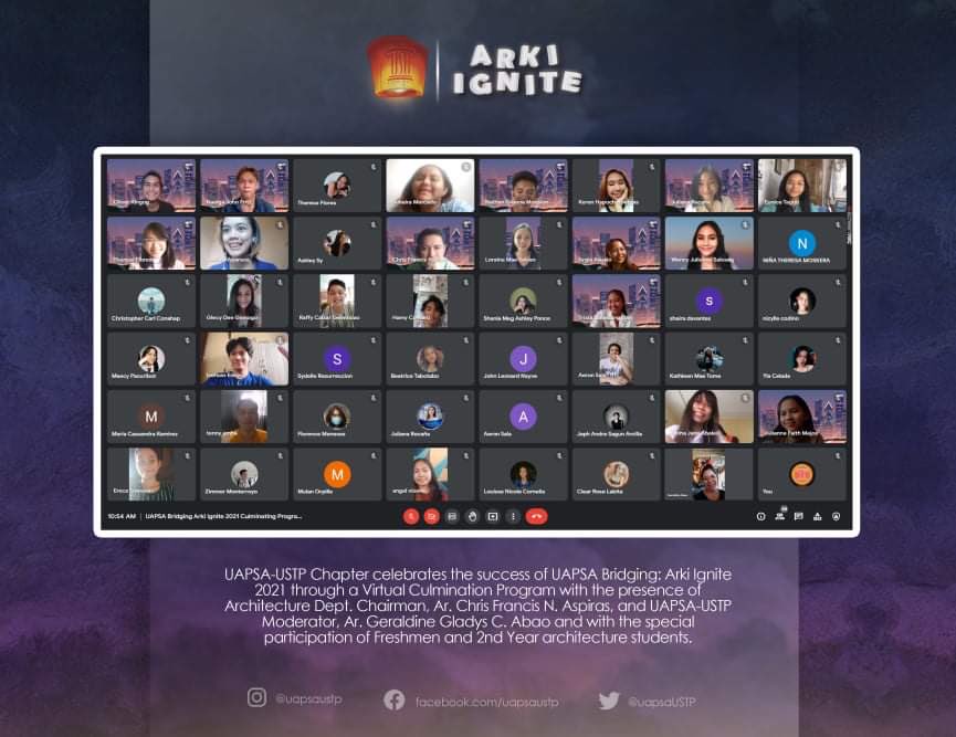 uapsaUSTP's tweet photo. Hear ye! Hear ye! Mga ka-arkis!
The UAPSA - USTP Chapter celebrates the success of the UAPSA Bridging: ARKI-Ignite 2021 as they take the Culmination and Awarding Ceremony virtually!
#UAPSAUSTP
#ArkiIgnite
#Reconnect https://t.co/YJlqv88HPl