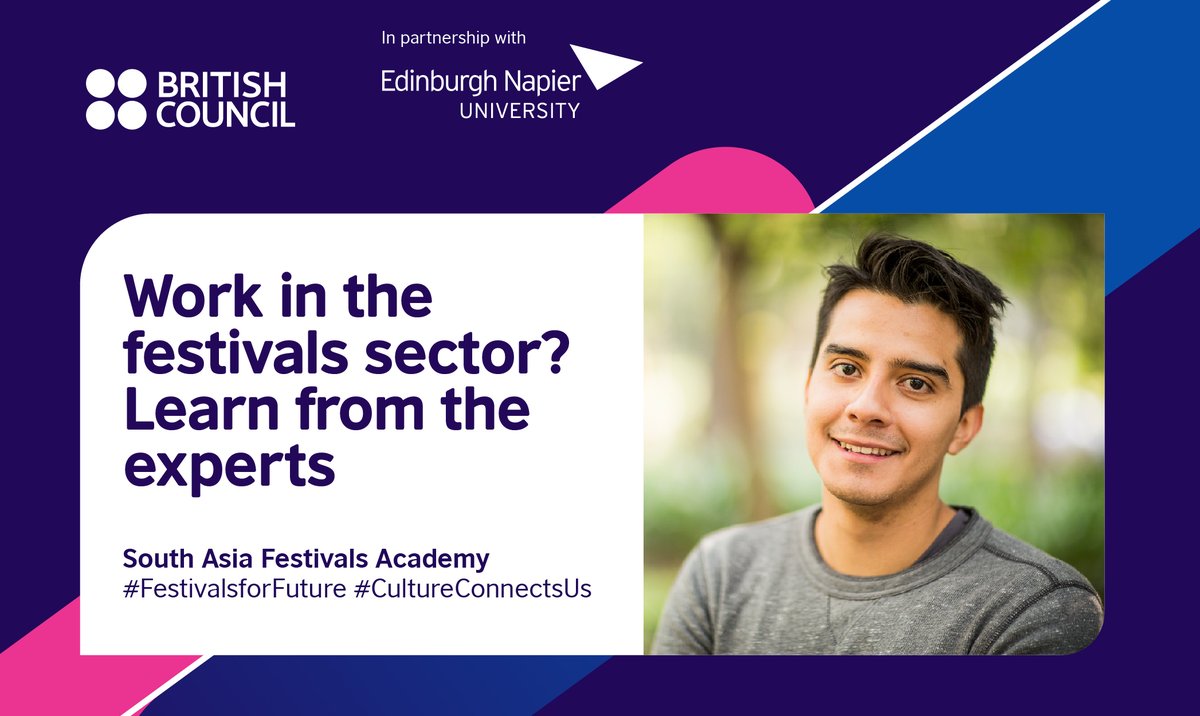 lkBritish's tweet photo. In partnership with Edinburgh Napier University along with expert festival trainers, the British Council brings the South Asia Festivals Academy Beginnerโs Course commencing in September 2021. Register now!
https://t.co/UrFcMkmJ9t
#SAFestivalsAcademy #FestivalsforFuture https://t.co/SciULQgOyf