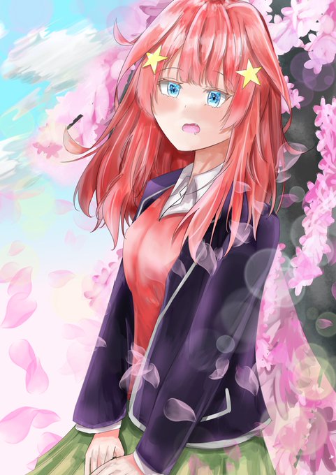 そゆさぶれさんがTwitterに投稿した中野五月(五等分の花嫁)のイラスト。